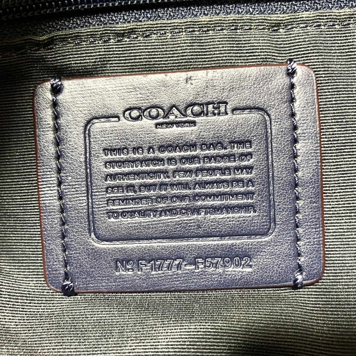 COACH(コーチ) ハンドバッグ - F57902 ダークネイビー ナイロン×レザー