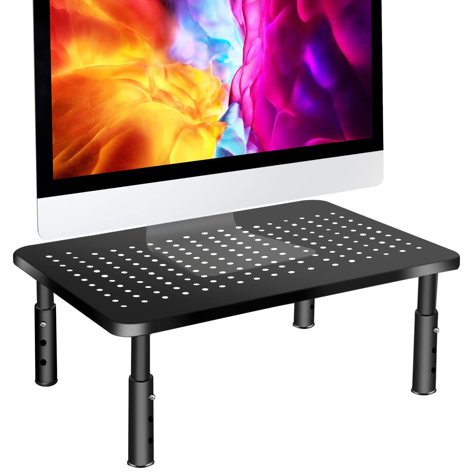 【新着商品】滑り止めマット付き 高さ調整可能 耐荷重20kg PCスタンド 卓上ラック ディスプレイ台 姿勢改善 ノートパソコンスタンド 有孔ボード 机上台 卓上収納 モニタースタンド 文具収納 