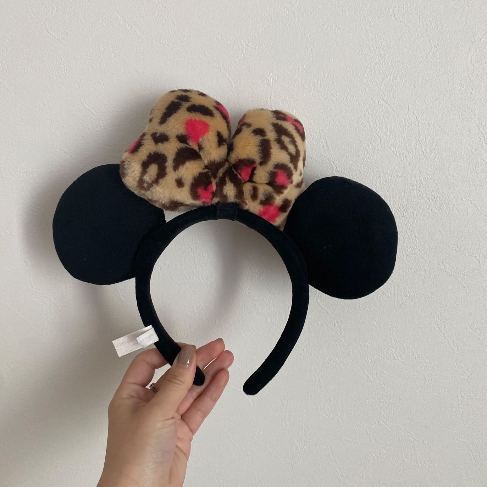 ファッション通販 ミニー ディズニー カチューシャ ピンク ヒョウ柄 人形付き ヘアバンド カチューシャ Tangente Coop