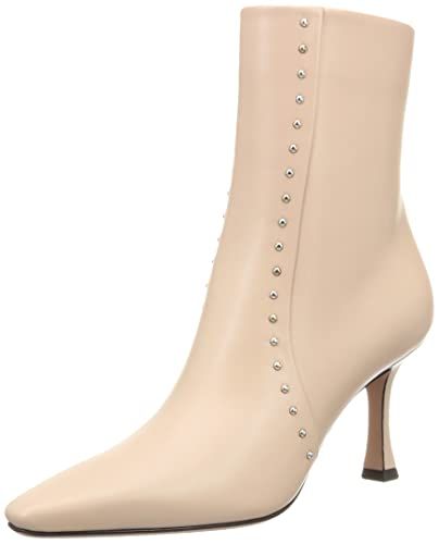 ペリーコ アンクルブーツ 7581 SEMI SQUARE TOE STUDS SHORT BOOTS 8 cm ビスク