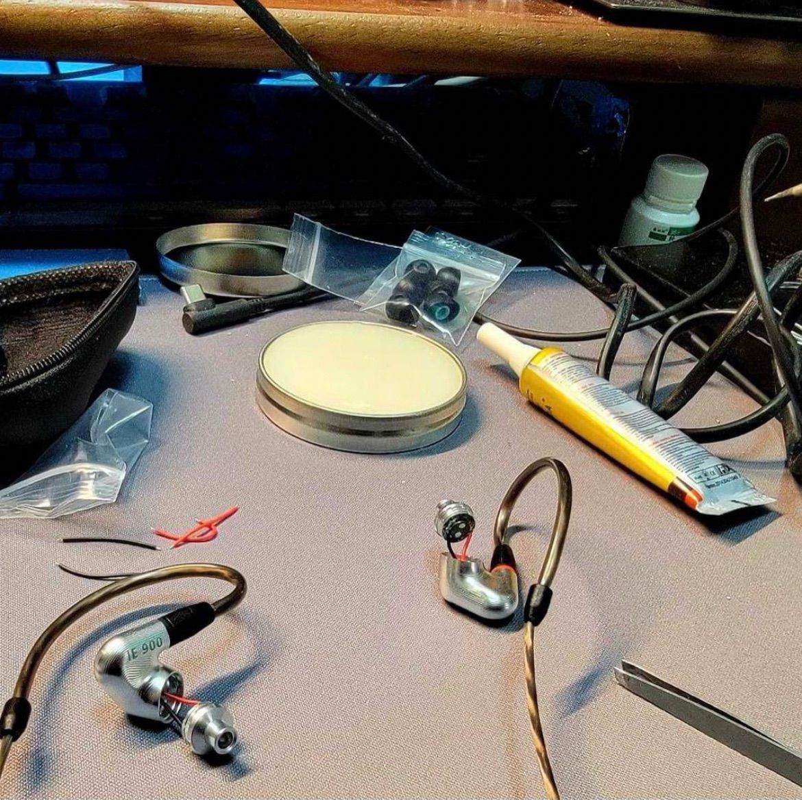 試作品 DIY IE900 OEM 7mm X3Rユニット使用 標準MMCX改良 シルバー系