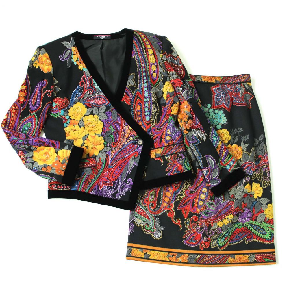 極美品◎レオナ−ル ファッション レディース ウール×シルク  