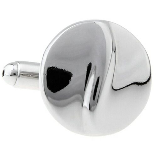 シルバー ウェーブ ライン カフス カフスボタン カフリンクス