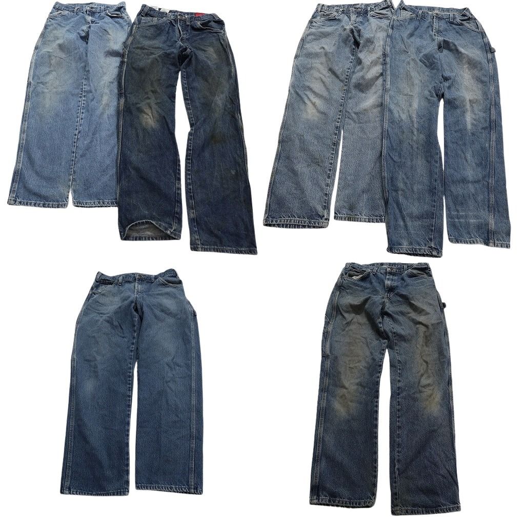 古着卸 ディッキーズ Dickies ペインターデニム パンツ 6枚セット メンズ 30 |32 アメカジ フェード 古着 NA3502
