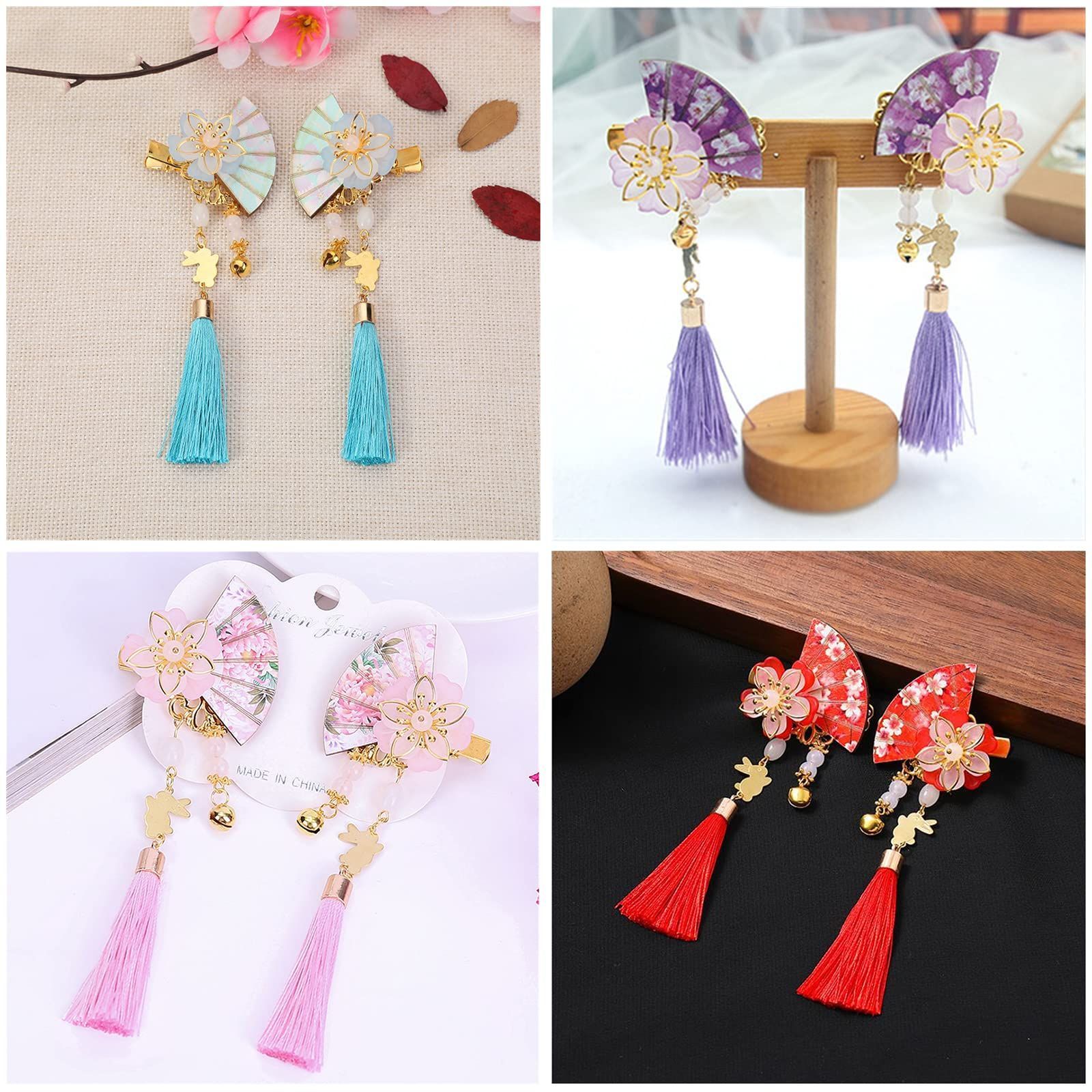 クーポン有】ヘアクリップ 花 中華風 漢服 扇 浴衣 和装