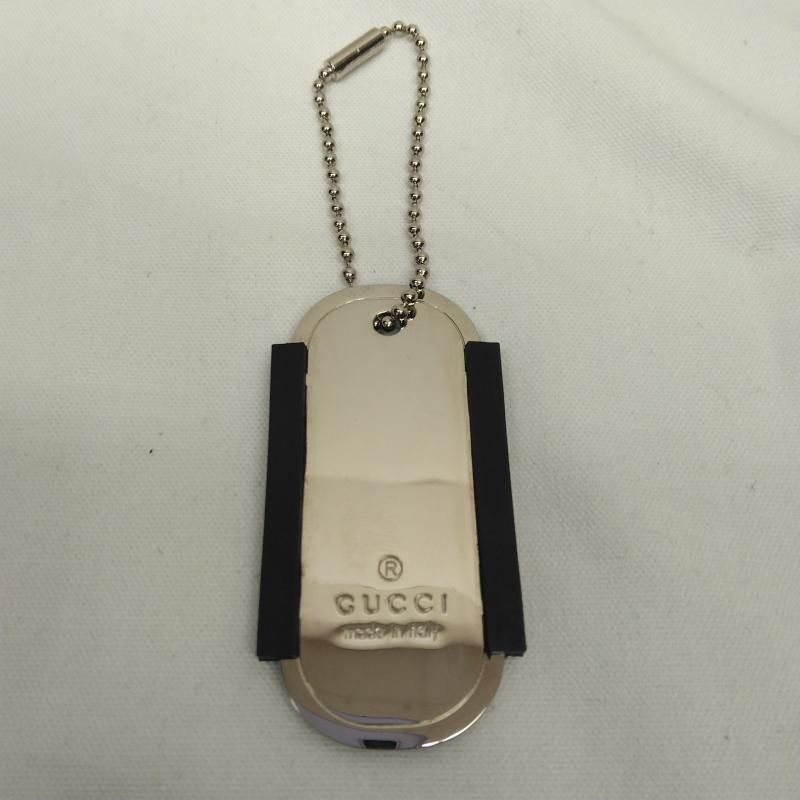 GUCCI ドッグタグ キーホルダー GUCCI グッチ キーホルダー チャーム バッグチャーム シルバー