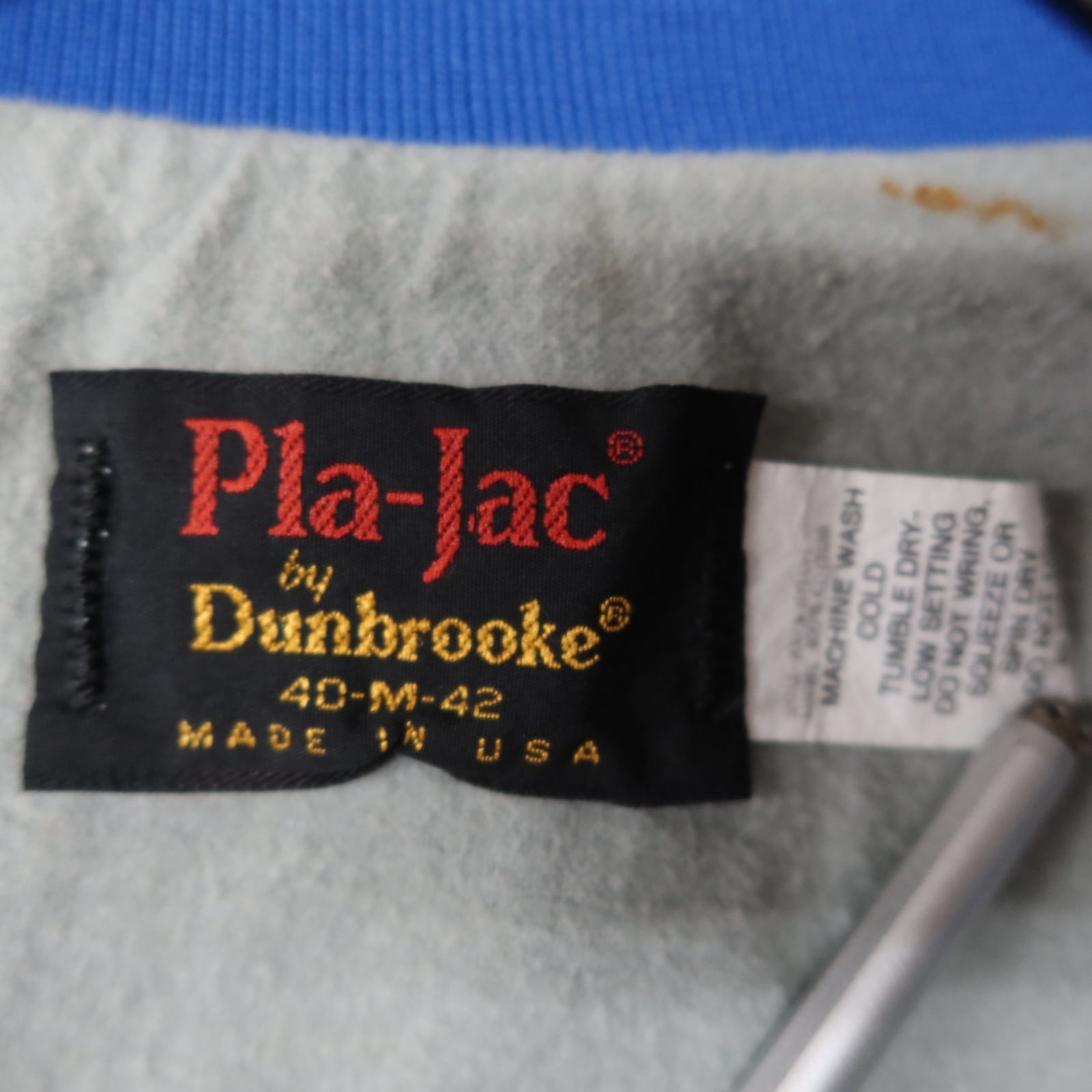 80s Vintage US古着☆Pla-Jac スタジャン Dunbrooke 刺繍 USA製 SIZE M