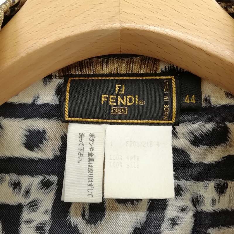 フェンディ FENDI ヴィンテージ レオパード ズッカ柄 シルク