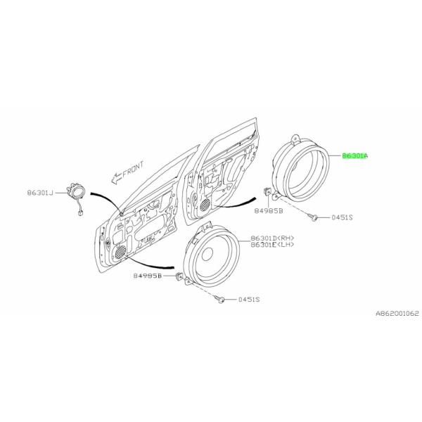 スバル純正 WRX レヴォーグ リア スピーカー 一式 SUBARU