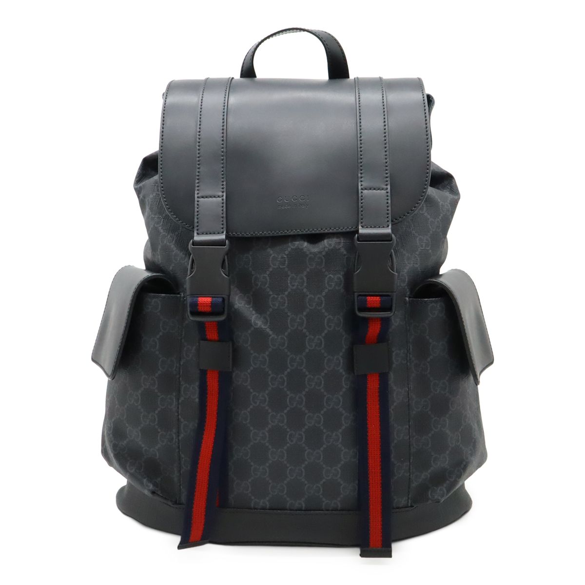 グッチ リュック バックパック ソフト GGスプリーム シェリーライン 巾着 黒 GUCCI グッチ ソフトGGスプリーム シェリーライン バックパック