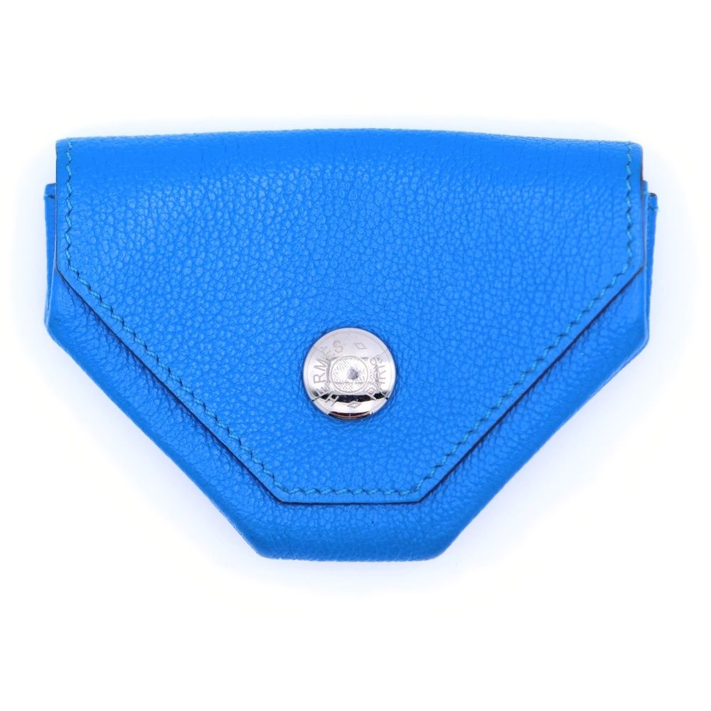 ⭐️HERMES⭐️エルメス ヴァンキャトル ケース ブルー系 小銭入れ HERMES (エルメス) ルヴァンキャトル A刻印 シルバー金具 コインケース