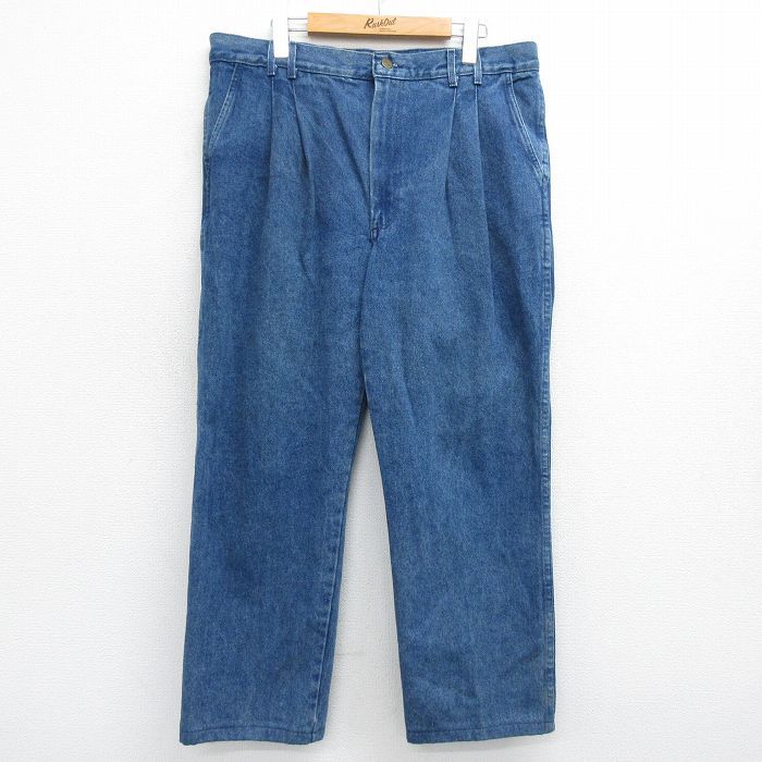 W38/古着 ピエールカルダン ジーンズ メンズ 80s タロン 紺 ネイビー デニム spe 24jan25 中古 ボトムス ジーパン Gパン ロング パンツ