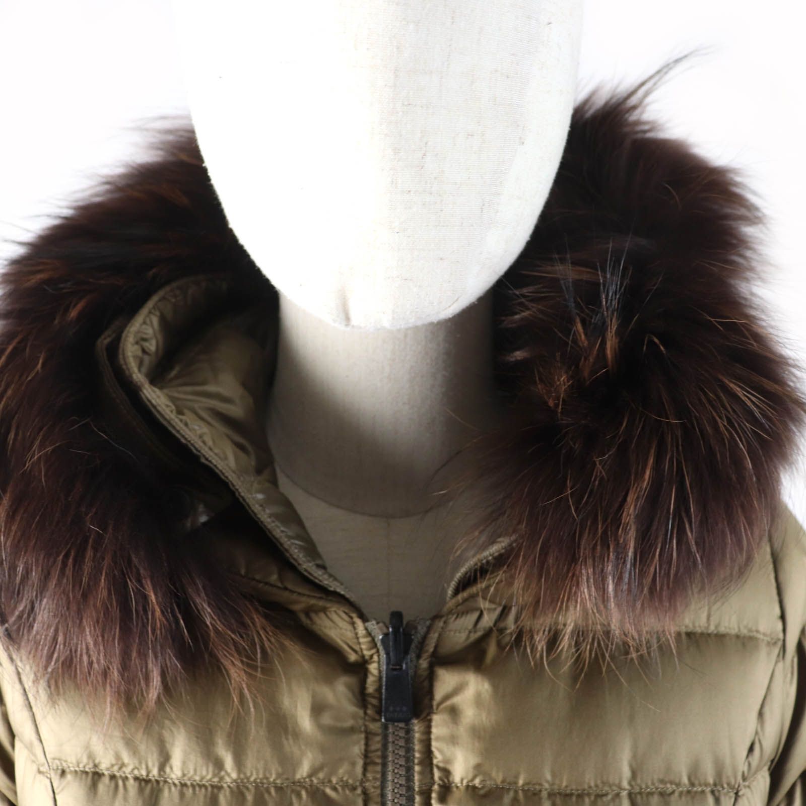 TATRAS - 美品★TATRAS タトラス LTA7ES4565 ESTNATION別注 リバーシブル ラクーンファー・ロゴワッペン・フード付 ZIP UP ダウンコート ブラウン 1 正規品 レディース 美品☆TATRAS タトラス LTA7ES4565 ESTNATION別注 リバーシブル