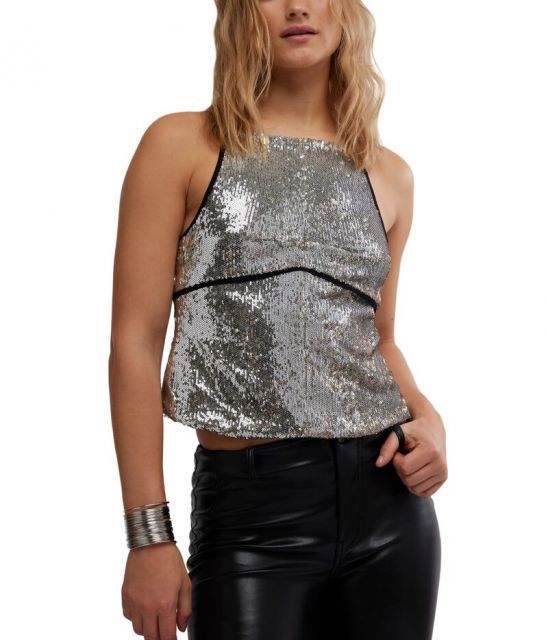 フリーピープル Free People James Sequin Tank レディース シャツ トップス Silver Combo Free People James Sequin Tank in Silver Combo | REVOLVE