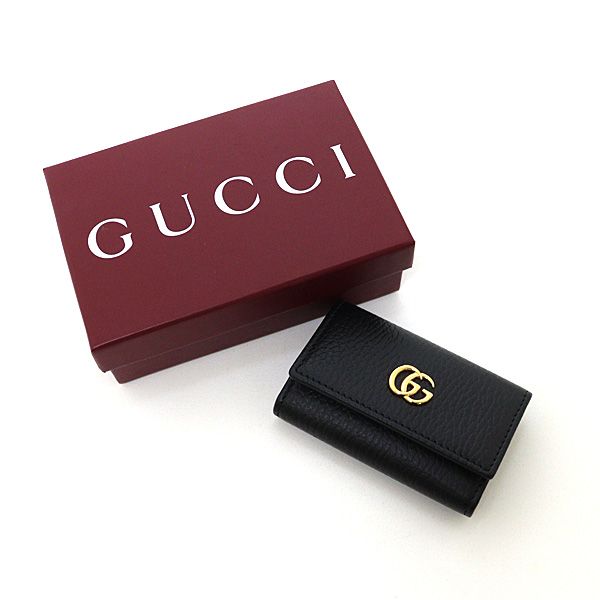 グッチ GUCCI ダブルG 6連 キーケース レザー 456118 ブラック ♥