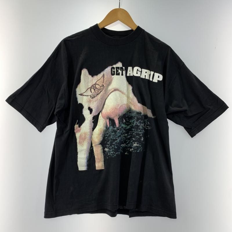 【中古】90s AERO SMITH GET A GRIP ツアーTシャツ サイズL エアロスミス ゲット・ア・グリップ ブラック[19]