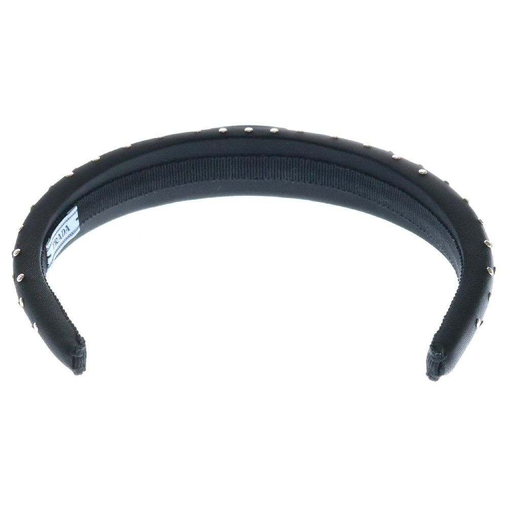 PRADA (プラダ) トライアングルプレートロゴ スタッズ カチューシャ  