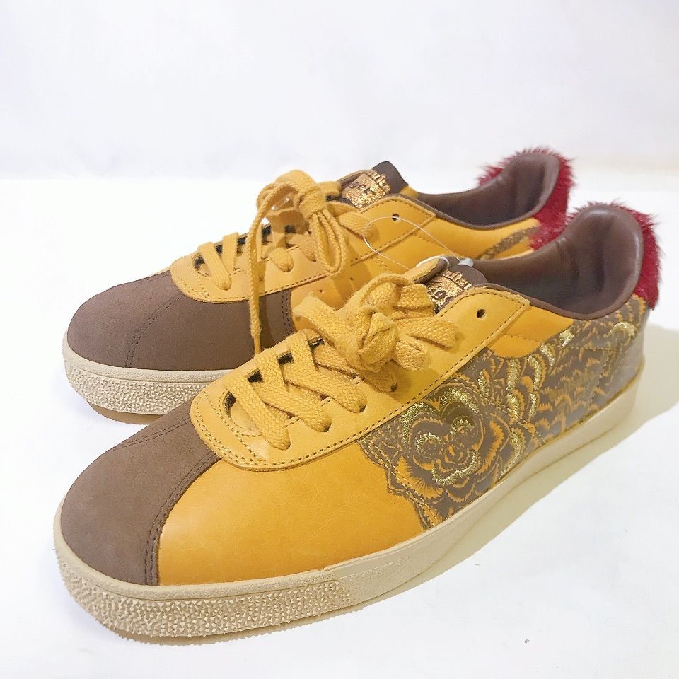 【未使用品】Onitsuka Tiger オニツカタイガー トラ デザイン ローカットスニーカー シューズ イエロー系 メンズ 靴 26.5cm