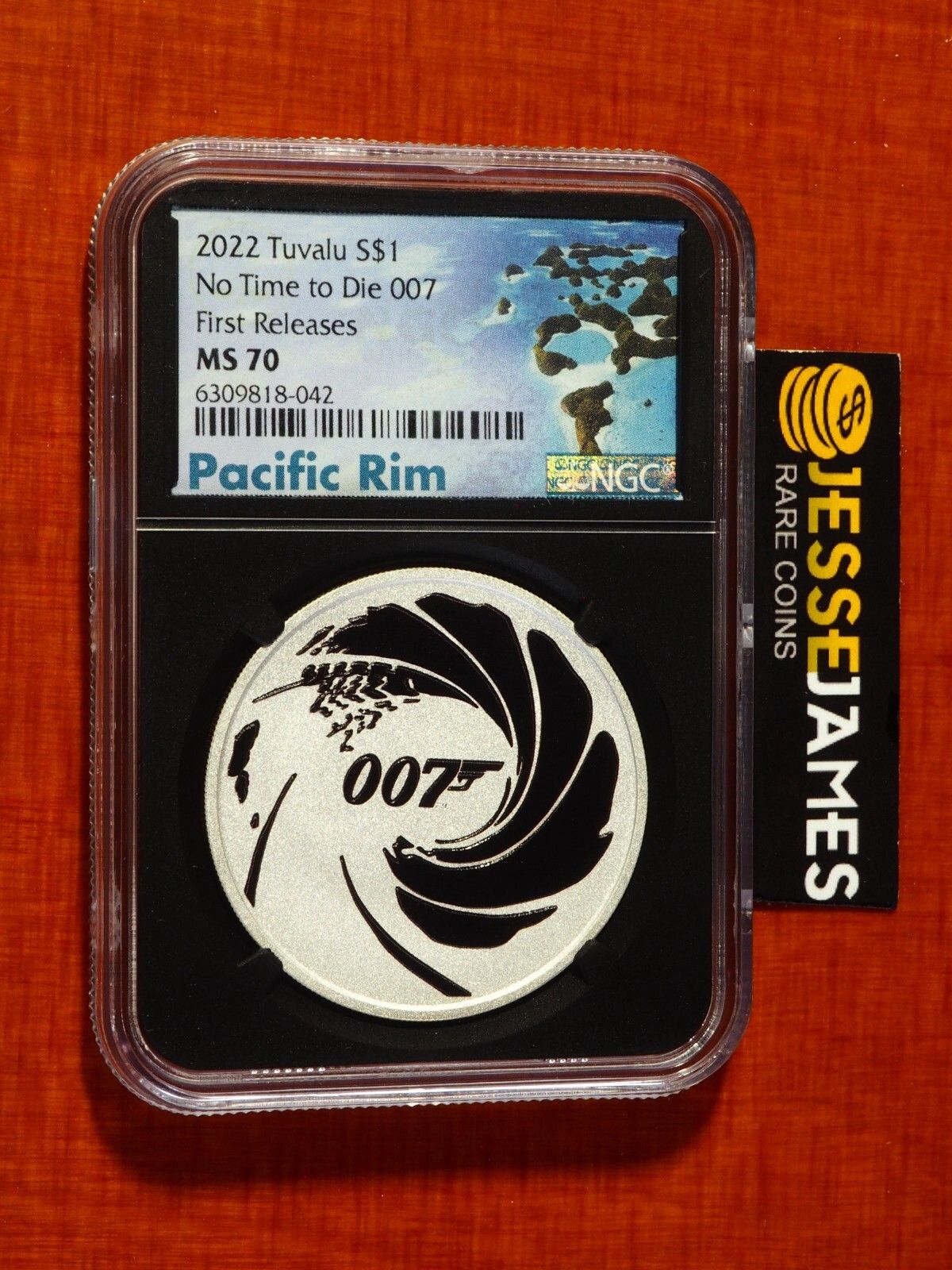 2025 $1 TUVALU SILVER NO TIME TO DIE 007 NGC MS70 1 OZ .9999 FINE