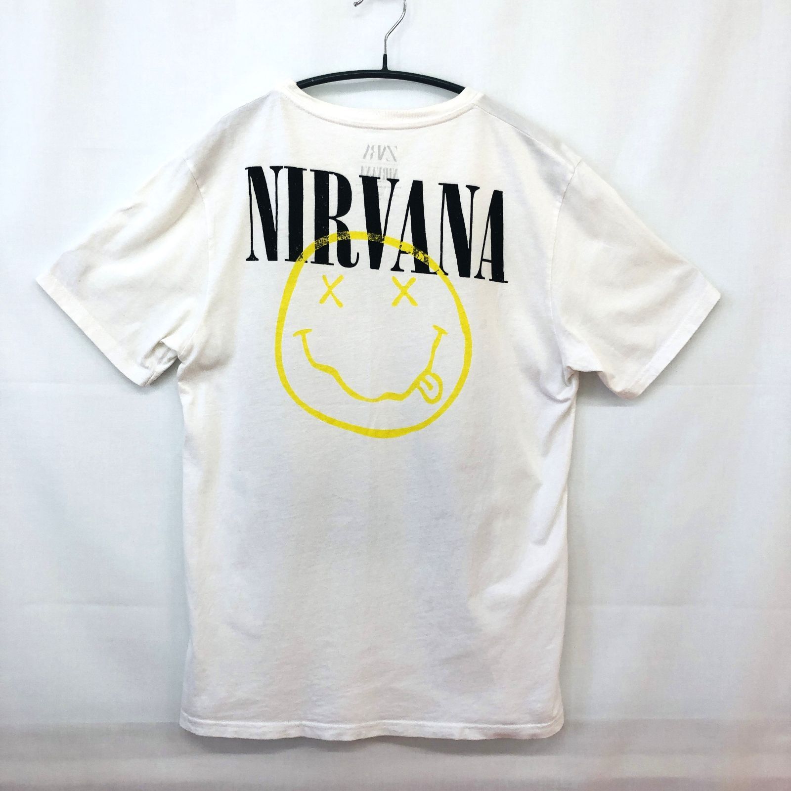 古着 美品 ZARA ザラ NIRVANA Tシャツ コットン100％ 白色 胸プリント 