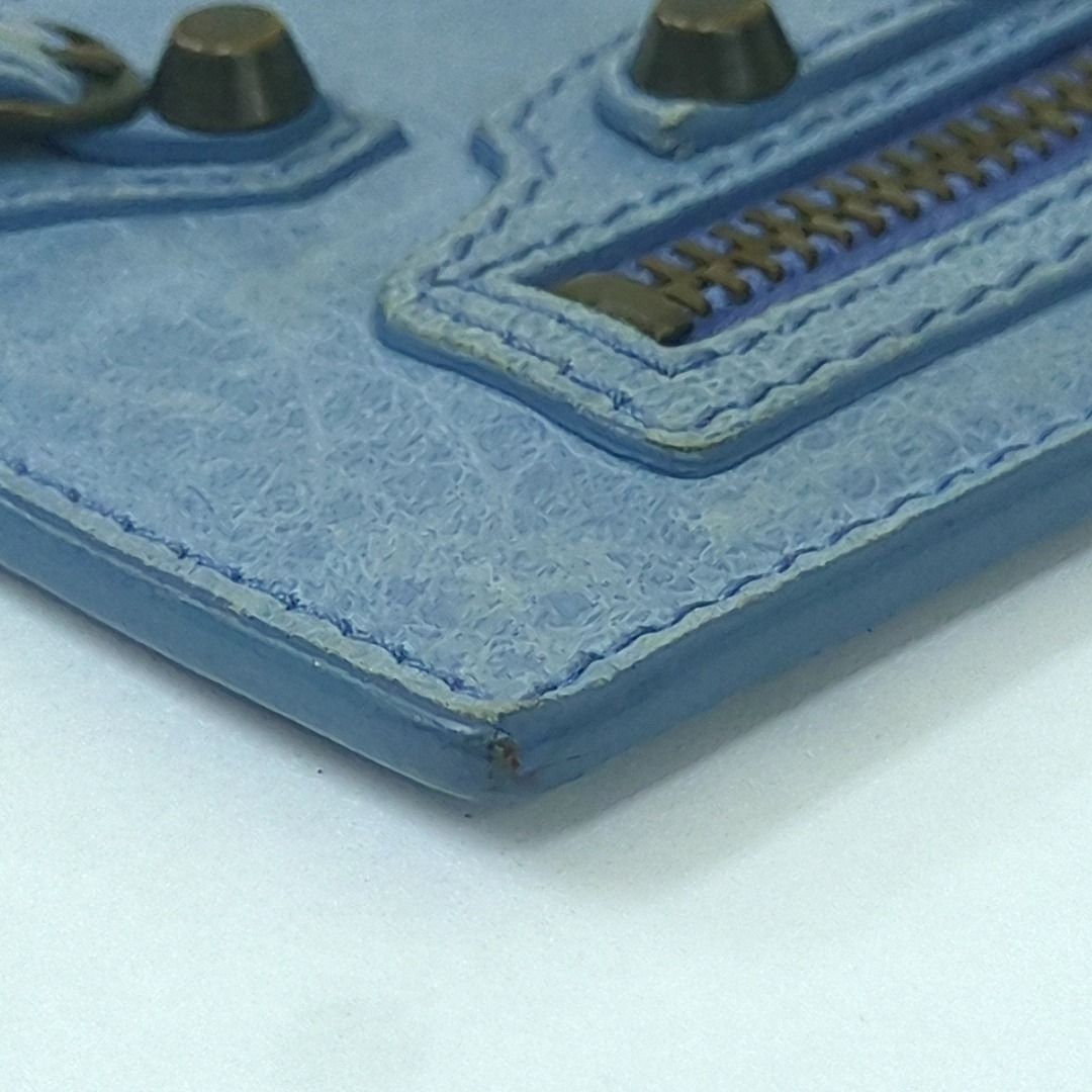 バレンシアガ レザー キーホルダー バッグチャーム スカイブルー
