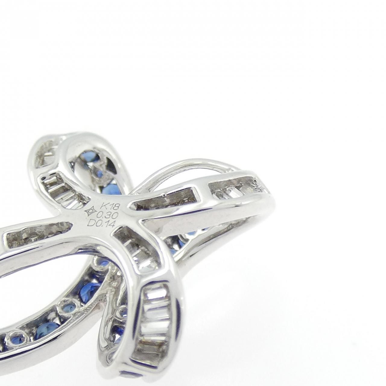 K18WG サファイヤ ペンダント 0.30CT - メルカリ 