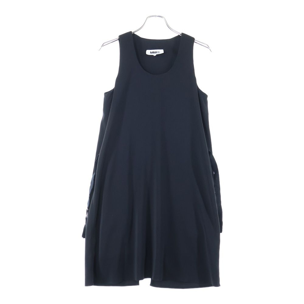 MM6 Maison Margiela エムエムシックスメゾンマルジェラ 15AW 変形デザイン サイドリボン ノースリーブワンピース ブラック レディース S32CT0684 S44132