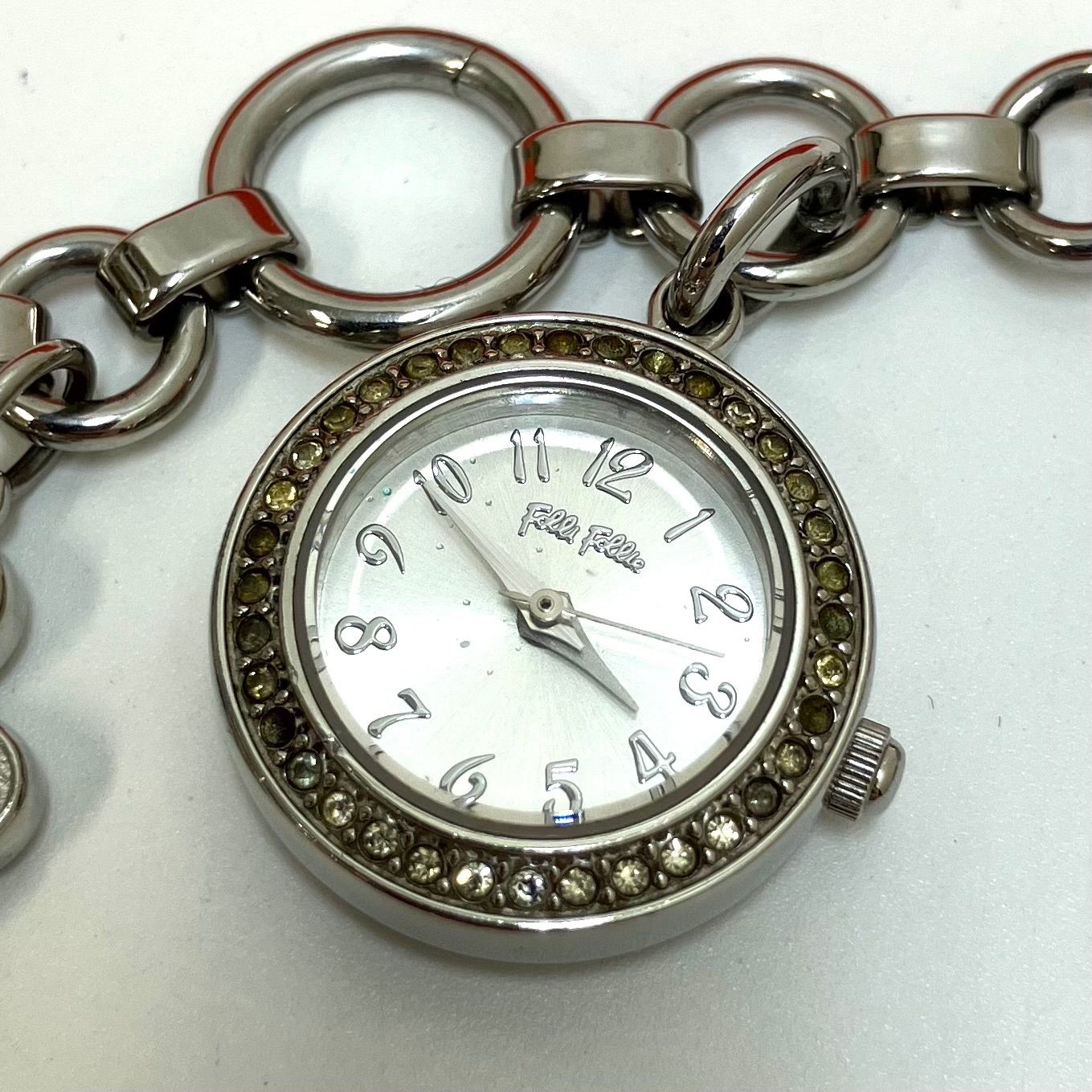 ジャンク品★follifollieフォリフォリシルバー925製ブレスレット時計 ジャンク品☆follifollieフォリフォリシルバー925製ブレスレット時計