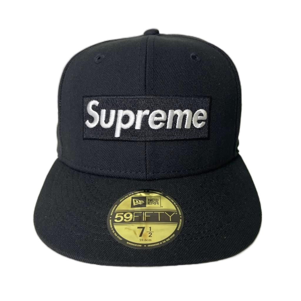 シュプリーム SUPREME 22AW Money Box Logo New Era 59FIFTY キャップ 野球帽 ロゴ刺繍 7.5 59.6cm 黒 ブラック