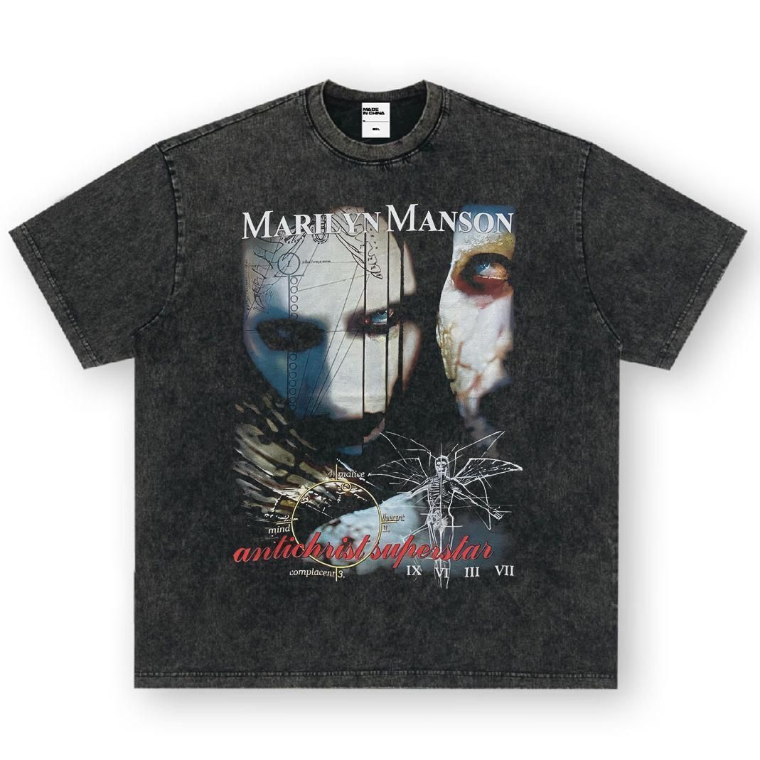 マリリン マンソン Marilyn Manson ヴィンテージ加工 コットン