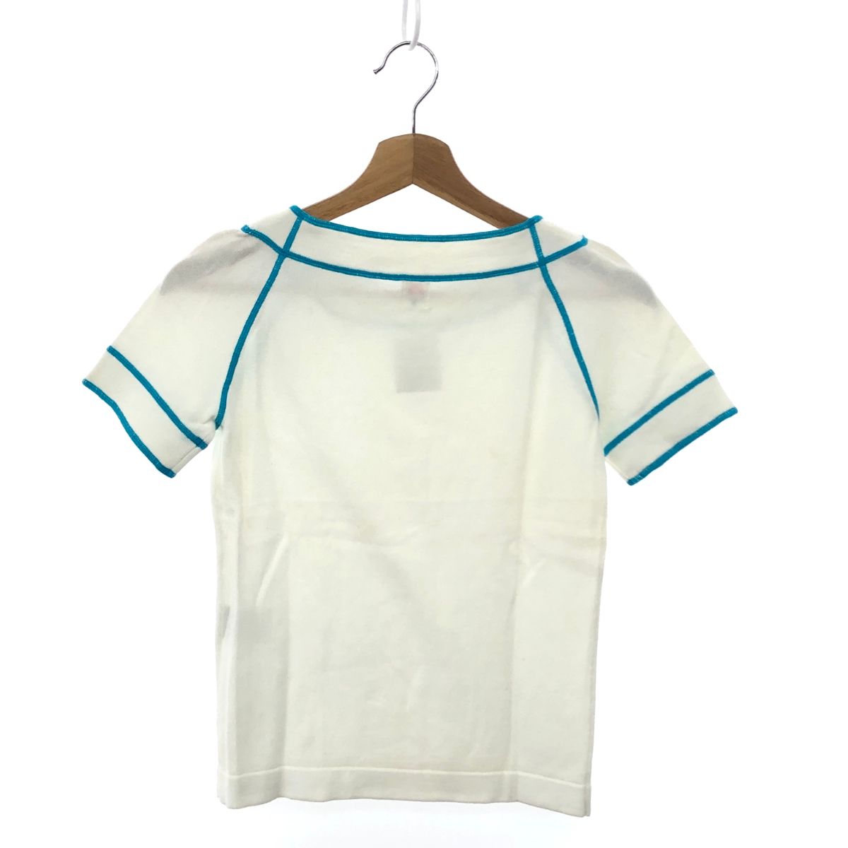 Courreges クレージュ 半袖ニット サイズ:38 ホワイト コットン