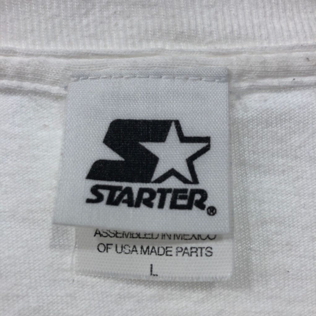 90年代 STARTER スターター ケンタッキー・ワイルドキャッツ 半袖Ｔシャツ カレッジ ホワイト (メンズ L) 中古 古着 Q7290