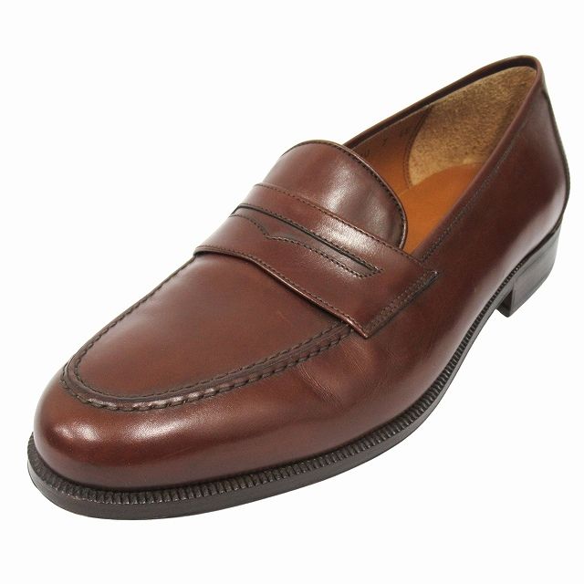 サルヴァトーレフェラガモ Salvatore Ferragamo レザー コイン ローファー シューズ スリッポン 革靴 ヴィンテージ ビンテージ アーカイブ サイズ7EE 25.5cm ダークブラウン ◆２
