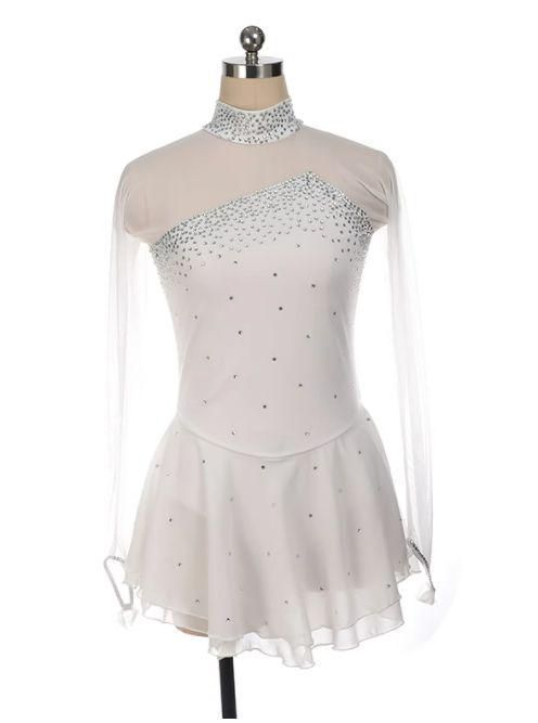 フィギュアスケート ワンピース 衣装 ホワイト オーダーメイド