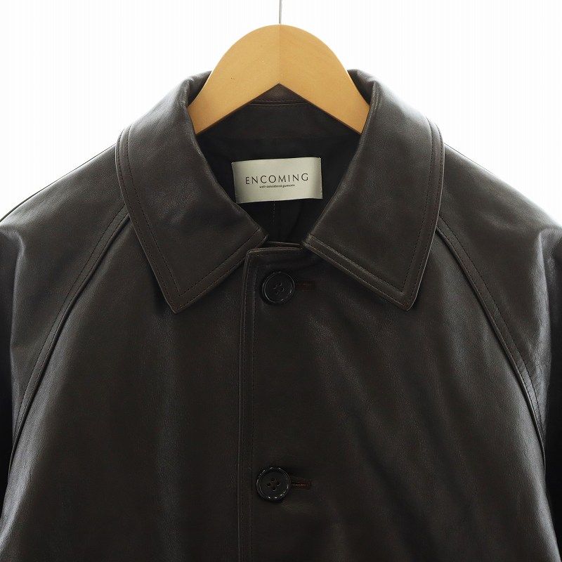 インカミング ENCOMING BACK PLEATED BLOUSON レザージャケット 革