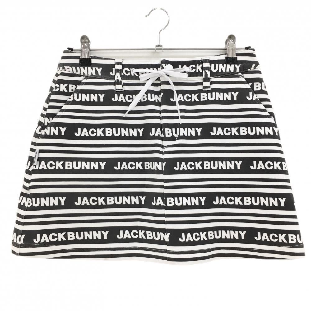 サイズ：1 JACK BUNNY ジャックバニー  インナー付 ストレッチスカート ロゴ ボーダー柄 レッド系 [240101488420] ゴルフウェア レディース ストスト サイズ：1 JACK BUNNY ジャックバニー インナー付 ストレッチ