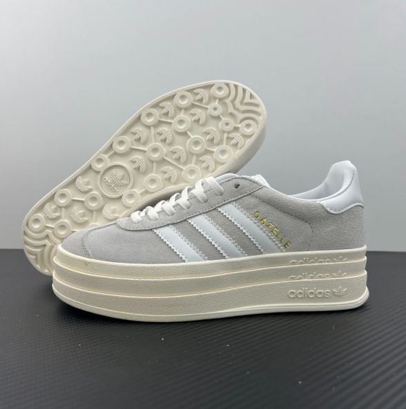 新品未使用 厚底 adidas originals Gazelle bold 「DT」ガゼル ボールド グレー ホワイト (ウィメンズ)