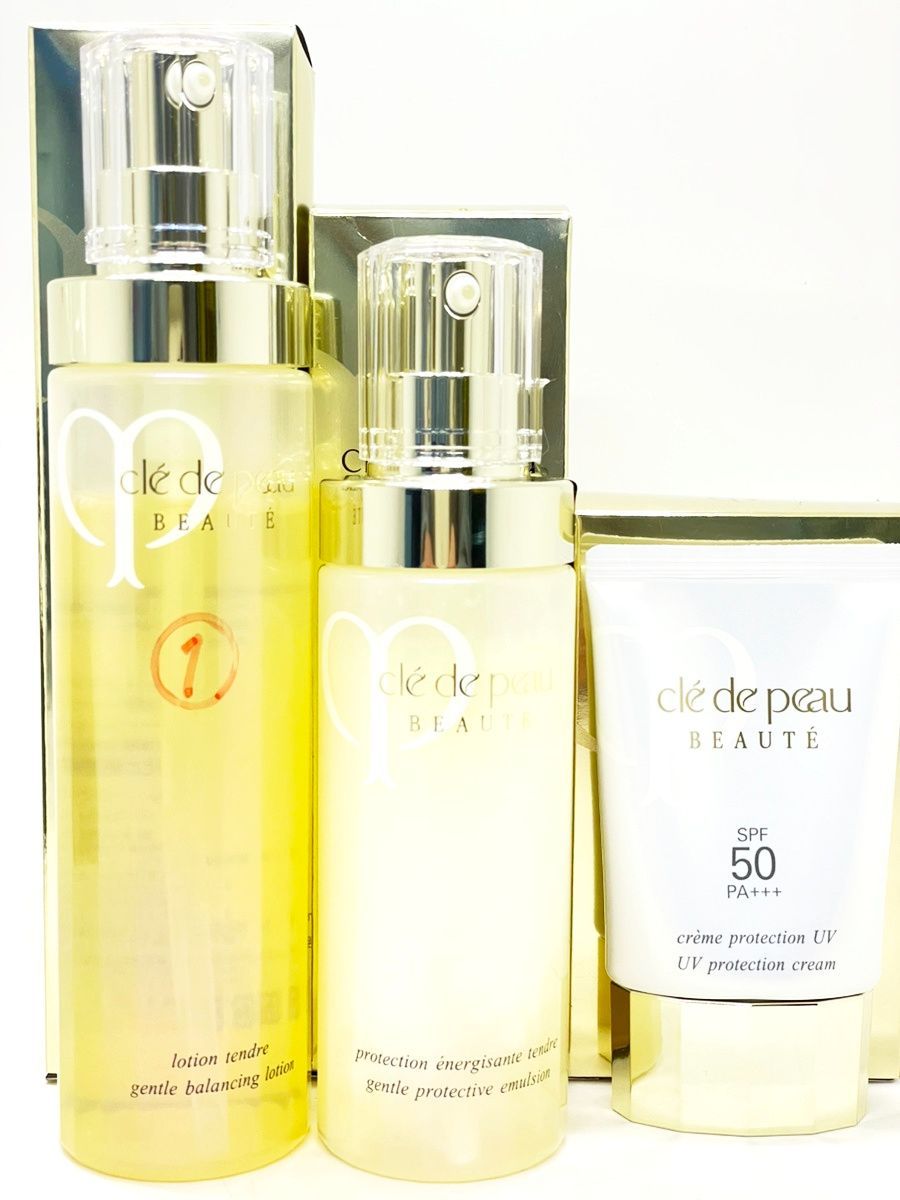クレ ド ポー ボーテ Clé de Peau Beauté 資生堂 クレームプロテクションUV 日焼け止めクリーム 50g プロテクションT 日中用乳液 しっとり 125ml ローションT 化粧水 170ml 3本セット 定価33 000円分 M402