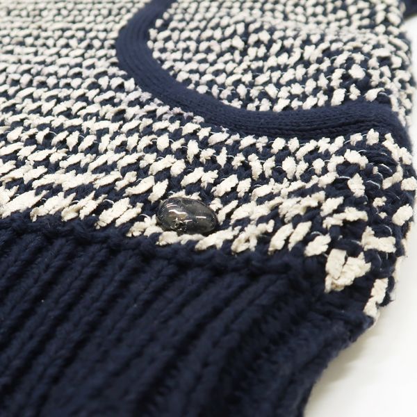 CHANEL ニット ベスト 12A P51173 K06569 ネイビー ノースリーブ