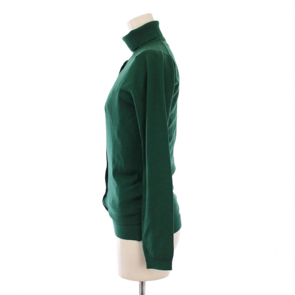 ジョンスメドレー JOHN SMEDLEY アンサンブルニット カーディガン タートルネック 長袖 無地 ウール XS 緑 グリーン |BB