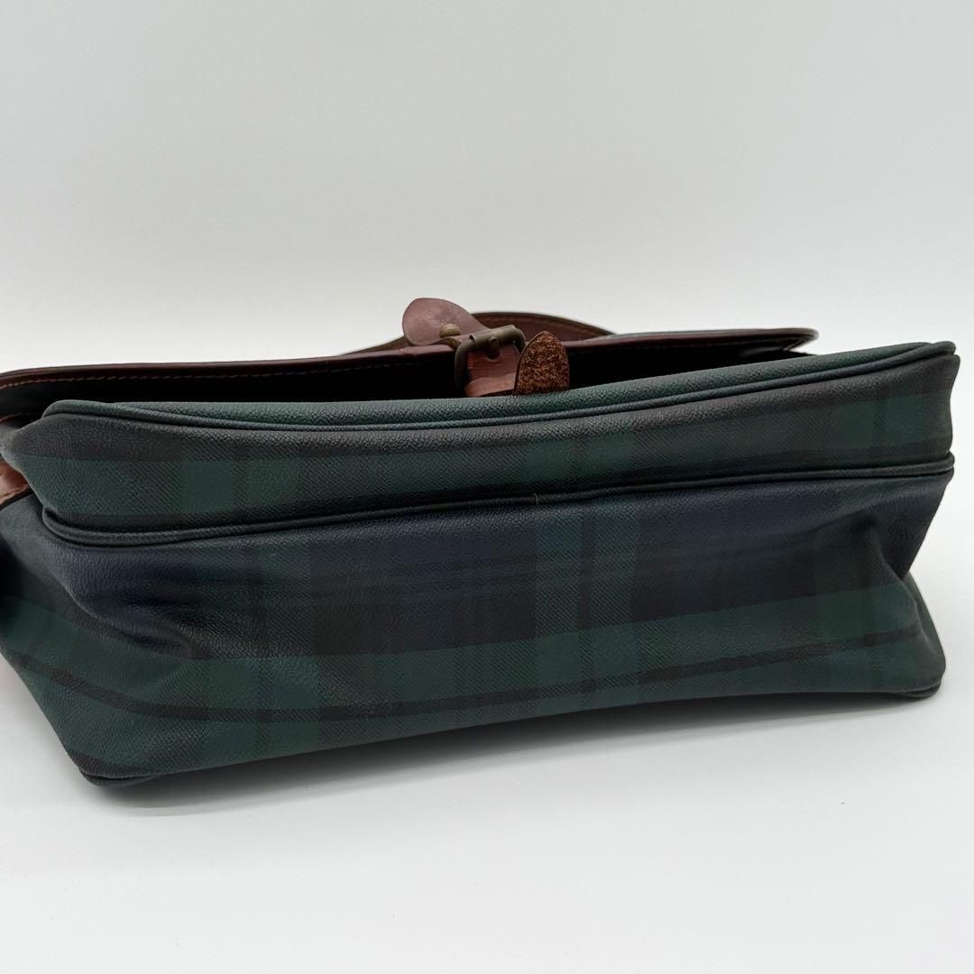 良品】Ralph Lauren タータンチェック ショルダーバッグ グリーン  