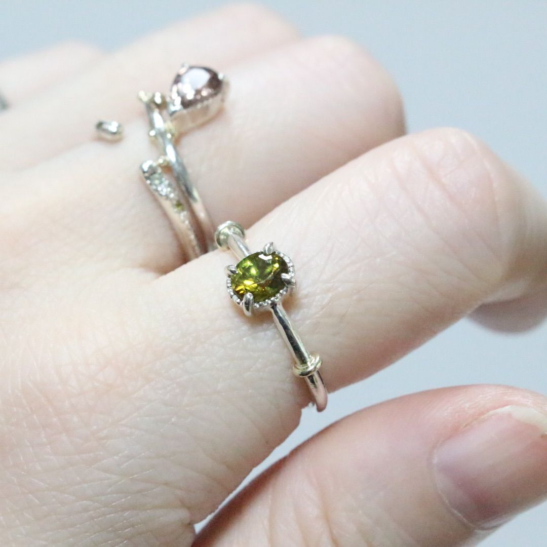 レア✳︎少し大きめのクロムスフェーンのK10小ワッカシルバー