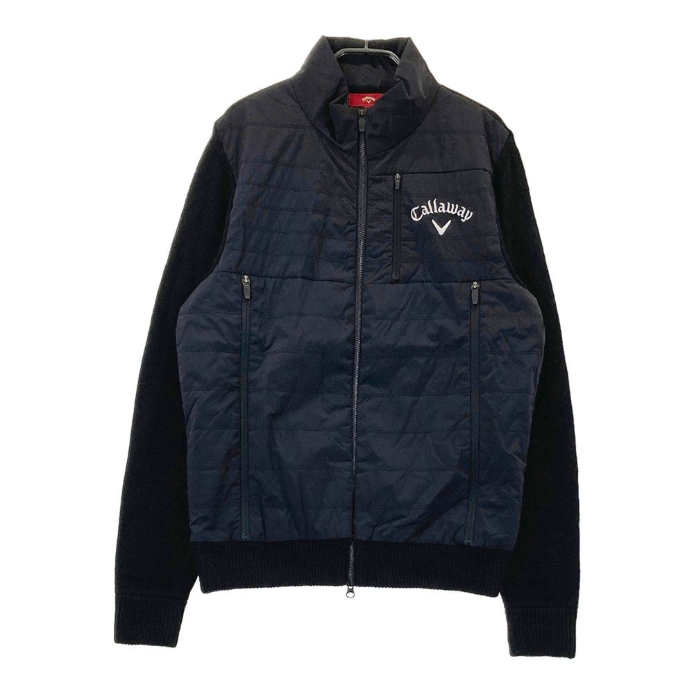 サイズ L CALLAWAY キャロウェイ レッドレーベル 中綿切替 ニット ジップジャケット ブラック系 240101505233 ゴルフウェア メンズ ストスト