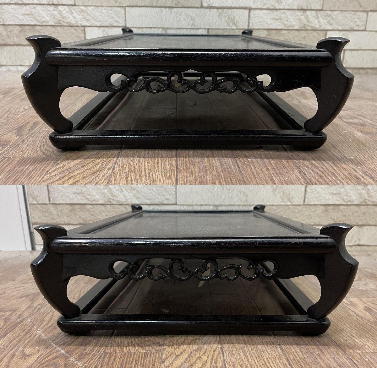 【美品】花梨 無垢 大型 飾り台/香炉台/盆栽台/花台/サイドテーブル 唐木家具 美品】花梨 無垢 大型 飾り台/香炉台/盆栽台/花台/サイド