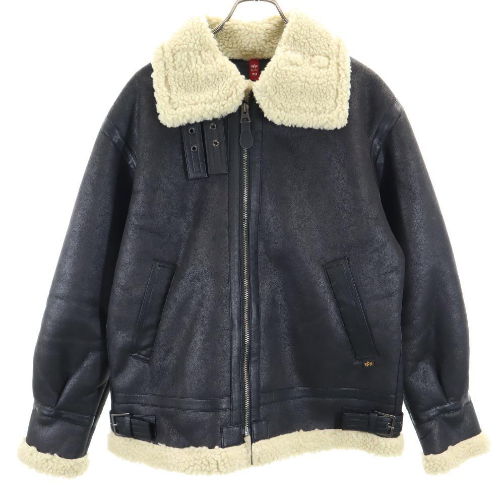 アルファインダストリーズ 長袖 ボア フライトジャケット M ブラック ALPHA INDUSTRIES INC メンズ アルファインダストリーズ 長袖 ボア フライトジャケット M ブラック