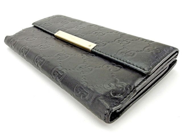 GUCCI グッチ 長財布　Wホック シマ　GG ロゴプレート　ゴールド GUCCI グッチ 長財布 Wホック シマ GG ロゴプレート ゴールド