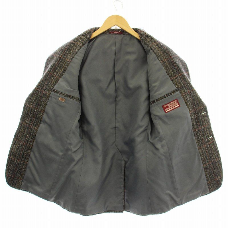 ✨️美品✨️DURBAN ダーバン テーラードジャケット グレー L D'URBAN - ダーバン 日本製 ウールブレンド 千鳥格子 テーラード