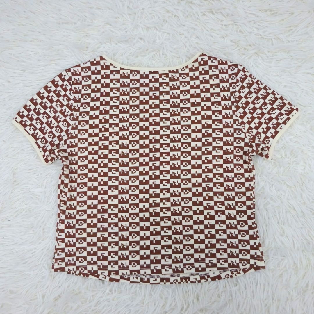 美品 FENDI フェンディ 半袖カットソー Tシャツ ショート丈 総柄