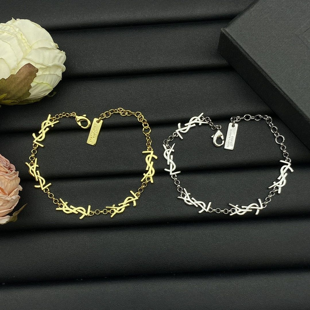 Y　ブレスレット サンローラン メタルブレスレットゴールド サンローラン SAINT LAURENT ブレスレット メタル ゴールド : ブランド