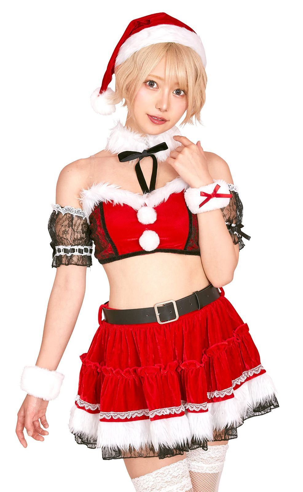 商品 レッド レディース ロイヤルレッド レースビスチェサンタ コスプレ SugarWhip クリアストーン
